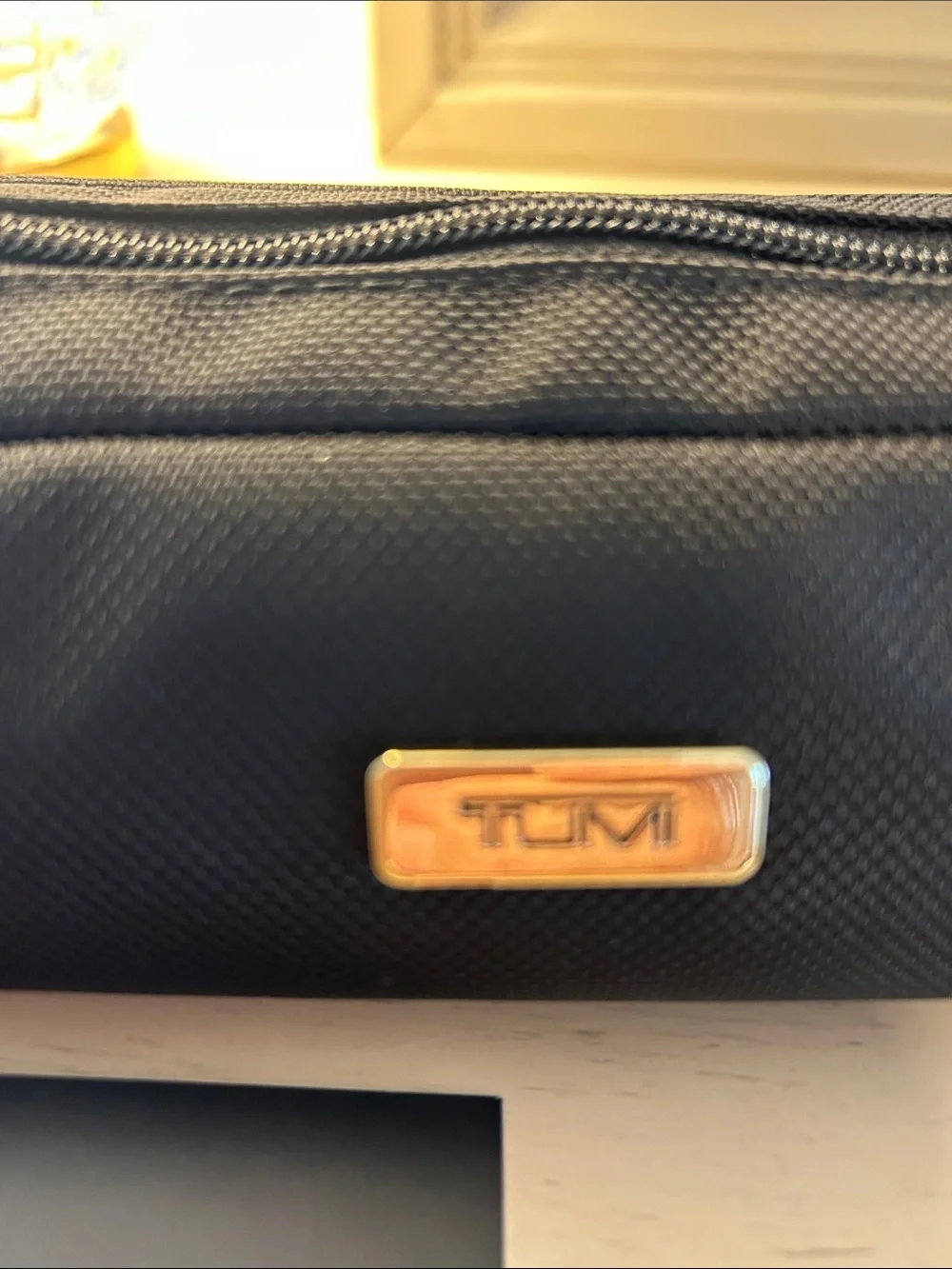 Tumi Black Toiletry & Accessory Pouch with Boss mini fragrance